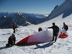 Montage de vols au Mont Blanc du Tacul